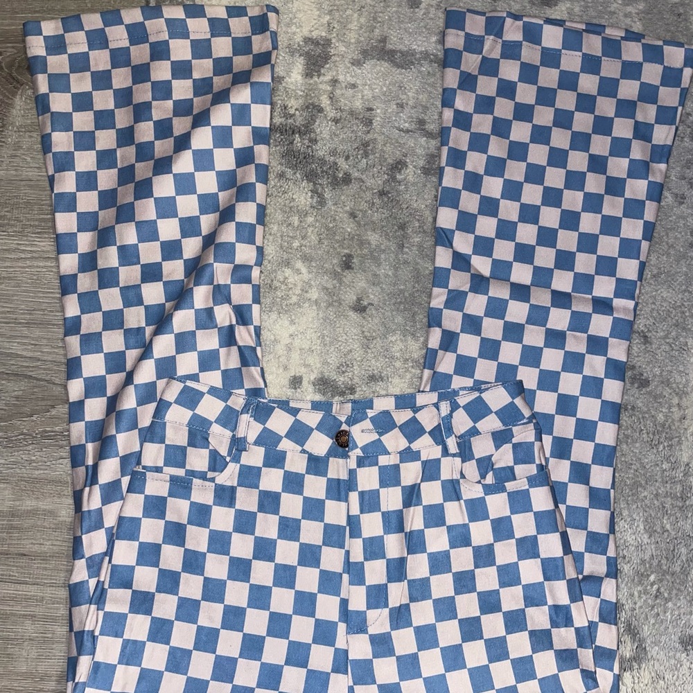 Blue & white checkered pants